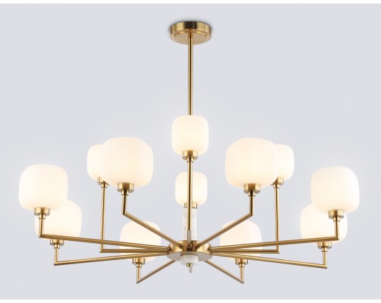  Люстра на штанге с мрамором LH53019/12 BS/FR латунь/белый матовый G9*12 max 40W D910*680