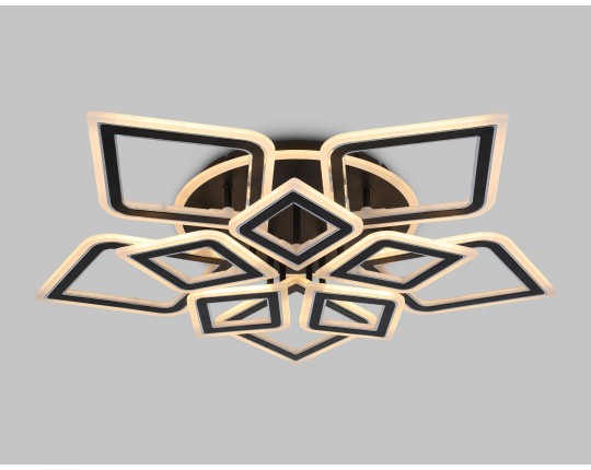  Потолочный светодиодный светильник с пультом FA8915/5+5 BK/CH черный/хром 193W 3000K-6400K 770*740*120 (ПДУ РАДИО 2.4G)