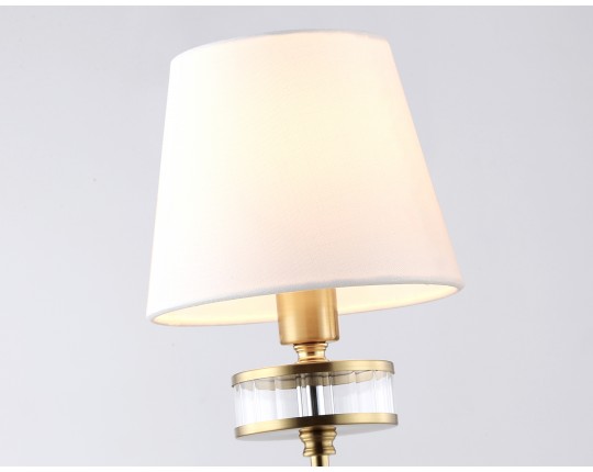  Настенный светильник с абажуром LH71255 BS/WH латунь/белый E14 max 40W 210*160*310