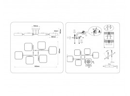  Люстра светодиодная на штанге FL4886/6 WH/WD белый/дерево 108W 3000-6000K 850*430*140 (без ПДУ)