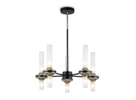  Люстра со стеклянными плафонами на штанге LH55351/10 BK/CGD/CL черный/золото/прозрачный G9/10 max 30W D550*690