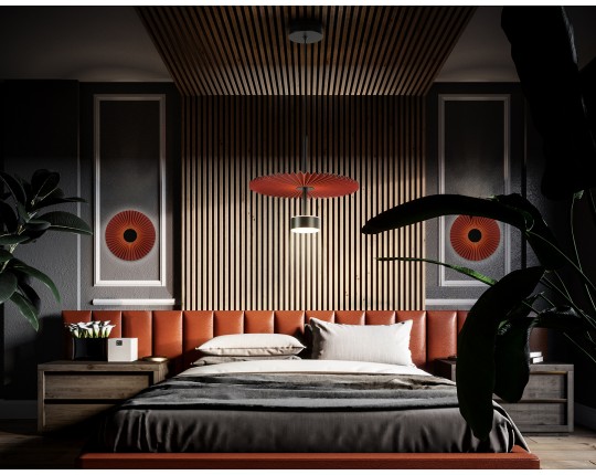  Подвесной светодиодный светильник LH72613 BK/RD черный/красный 6W 3000K D300*260-1770