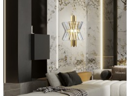  Настенный светильник с хрусталем LH41029/2 BS/CL латунь/прозрачный E14*2 max 40W 310*180*460