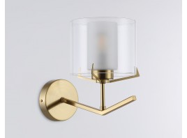  Настенный светильник со стеклянным плафоном LH57010 BS/FR латунь/белый матовый E14 max 40W 280*150*220