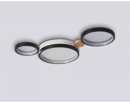  Настенно-потолочный светодиодный светильник с пультом FL4814/3 BK/WH черный/белый 3000K-6400K 45W 620*290*55 (ПДУ ИК)