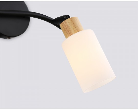  Настенно-потолочный спот в стиле лофт TR8721/2 BK/WD черный/дерево E14/2 max 60W 380*100*210