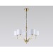  Подвесная люстра с абажурами и хрусталем LH71131/5 BS/WH латунь/белый E14/5 max 40W D660*880