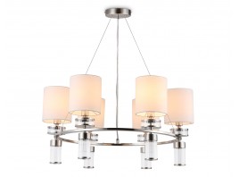  Подвесная люстра с абажурами LH71291/6 SN/WH никель/белый E14/6 max 40W D680*730
