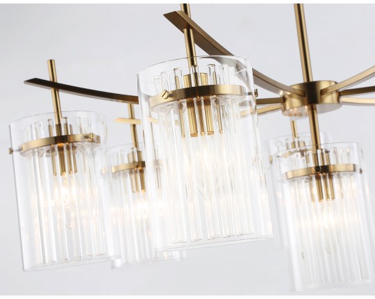  Подвесная люстра LH56033/7+1 BS/CL латунь/прозрачный E14*8 max 40W D790*1200