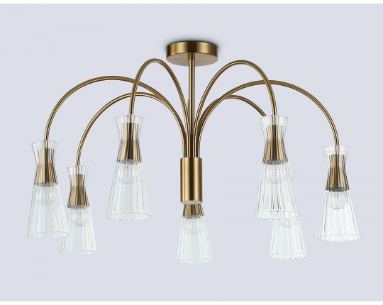  Люстра на штанге LH55703/7 BS/CL латунь/прозрачный E14*7 max 40W D745*460