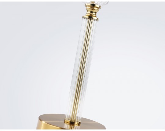  Настольная лампа с абажуром и хрусталем LH71027 BS/WH латунь/белый E27 max 60W D260*505