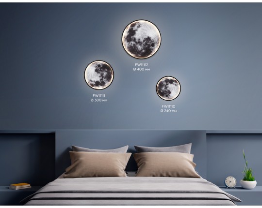  Настенно-потолочный светодиодный светильник FW11112 BK черный 25W LED 3000-6400K D400*38