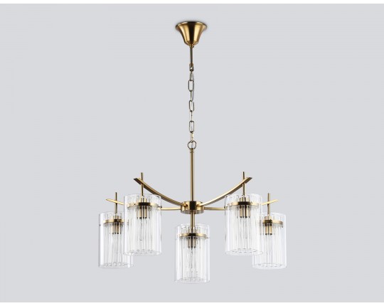  Подвесная люстра LH56031/5+1 BS/CL латунь/прозрачный E14*6 max 40W D680*1200