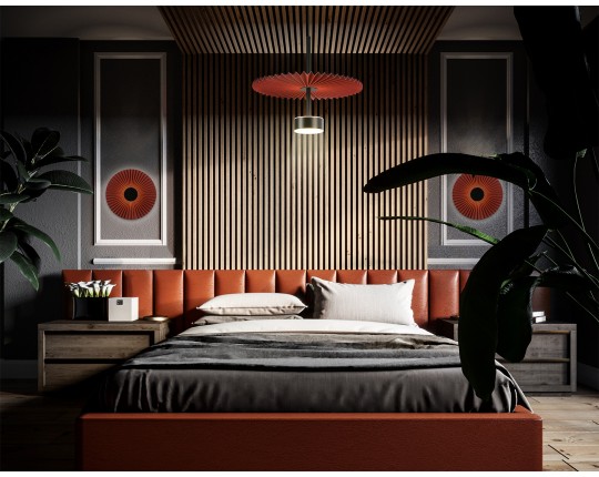  Настенный светодиодный светильник LH72653 BK/RD черный/красный 6W 3000K D300*100