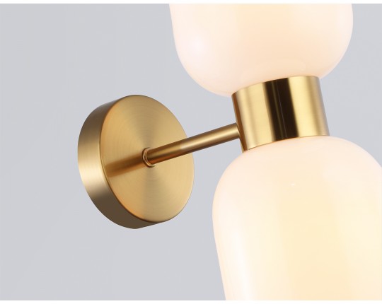  Настенный светильник LH56097/2 BS/FR латунь/белый матовый E14*2 max 40W 215*120*300