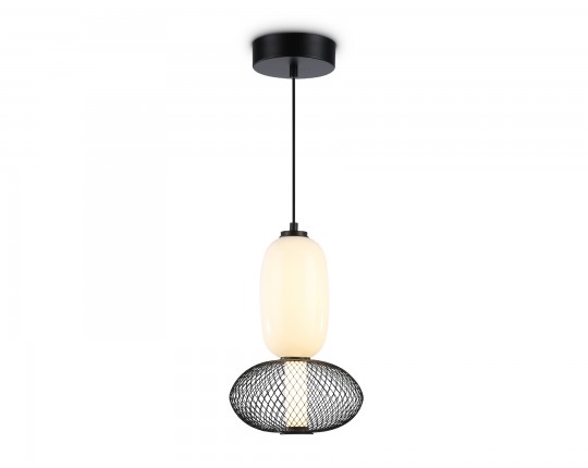  Подвесной светодиодный светильник LH11007 BK/FR черный/белый матовый 15W 3000K D220*350