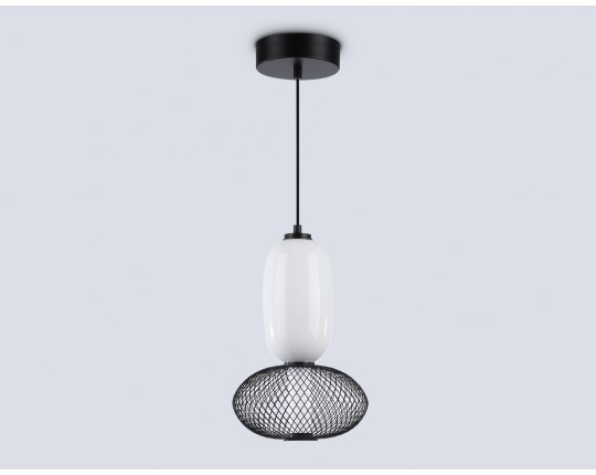  Подвесной светодиодный светильник LH11007 BK/FR черный/белый матовый 15W 3000K D220*350