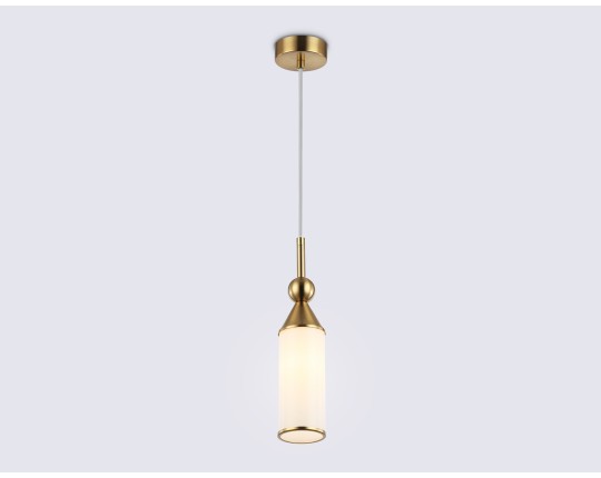  Подвесной светильник LH55271 BS/FR латунь/белый матовый E14 max 40W D65*1500