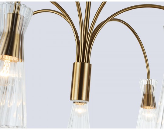  Люстра на штанге LH55703/7 BS/CL латунь/прозрачный E14*7 max 40W D745*460