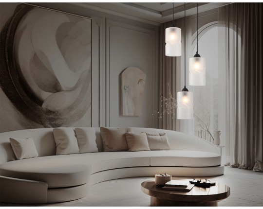  Светильник подвесной со стеклянными плафонами TR3412/3 BK черный E27/3 max 60W D330*1000