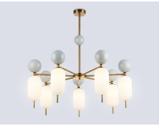  Светильник на штанге LH53106/7 BS/GR/FR латунь/серый/белый матовый G9*7 max 28W D800*800