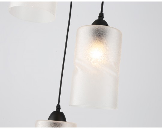  Светильник подвесной со стеклянными плафонами TR3412/3 BK черный E27/3 max 60W D330*1000