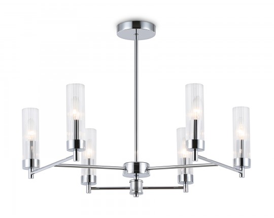  Люстра со стеклянными плафонами на штанге LH55151/6 CH/CL хром/прозрачный E14/6 max 40W D675*520