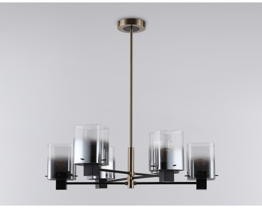  Подвесная люстра LH57041/6 BK/DBS/SM черный/темная латунь/дымчатый E14/6 max 40W D690*690