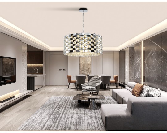  Подвесная люстра с хрусталем LH41006/18 CH/CL хром/прозрачный E14*18 max 40W D700*320