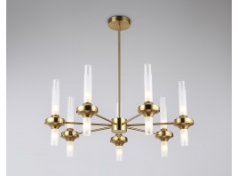  Люстра со стеклянными плафонами на штанге LH55360/14 BS/CL латунь/прозрачный G9/14 max 30W D750*690