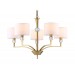  Подвесная люстра с абажурами и хрусталем LH71131/5 BS/WH латунь/белый E14/5 max 40W D660*880