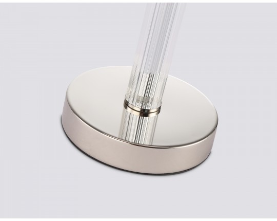  Настольная лампа с абажуром и хрусталем LH71007 BN/WH никель/белый E14 max 40W D260*505