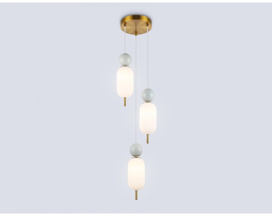  Подвесной светильник LH53102/3 BS/GR/FR латунь/серый/белый матовый G9*3 max 28W D260*1525