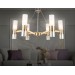  Подвесные люстры LH55114/6 BS/FR/TI латунь/белый матовый/янтарь E14*6 max 40W D650*1080