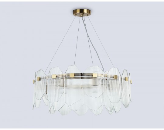  Подвесной светильник LH31253/8 BS/CL латунь/прозрачный E14*8 max 40W D650*270