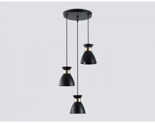  Светильник подвесной в стиле лофт TR8470/3 BK/FGD черный/золото E27/3 max 60W D340*1000