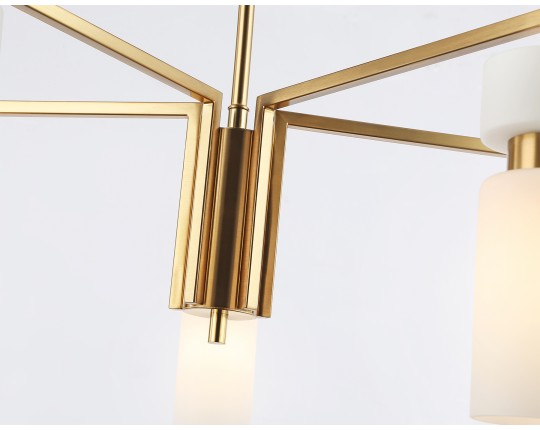  Люстра на штанге LH56124/5 BS/FR латунь/белый матовый E14*5 max 40W D605*350