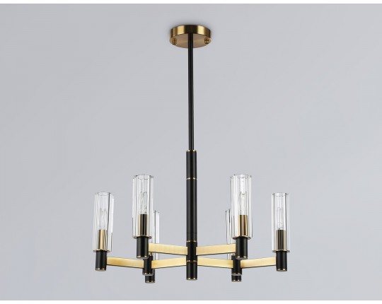  Люстра на штанге LH55511/6 BK/BS/CL черный/латунь/прозрачный E14*6 max 40W D570*760