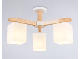  Подвесная люстра TR83115/3 WH/LW белый/светлое дерево E27/3 max 40W D580*320