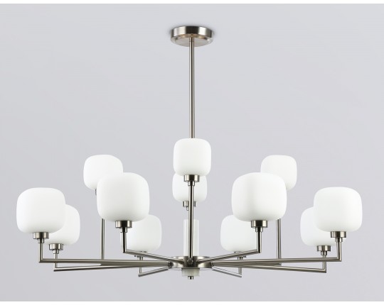  Люстра на штанге с мрамором LH53005/12 SN/FR сатин никель/белый матовый G9*12 max 40W D910*680