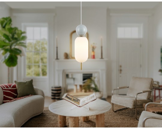  Подвесной светильник LH53101 BS/GR/FR латунь/серый/белый матовый G9 max 28W D100*330