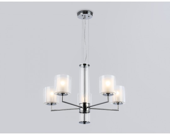  Подвесная люстра LH56001/5 СH/FR хром/белый матовый E14*5 max 40W D640*1260