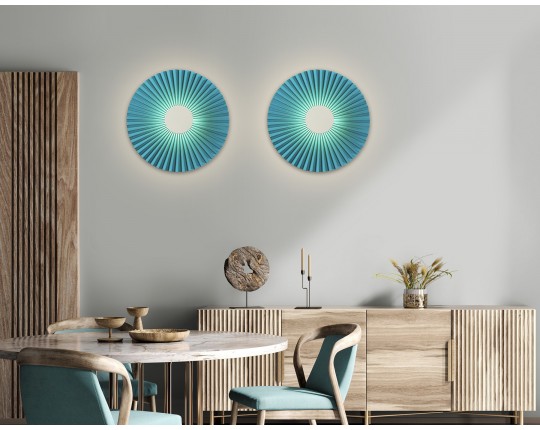  Настенный светодиодный светильник LH72651 WH/GR белый/бирюзовый 6W 3000K D300*100