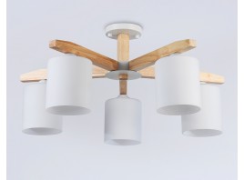  Подвесная люстра TR83113/5 WH/LW белый/светлое дерево E27/5 max 40W D700*325