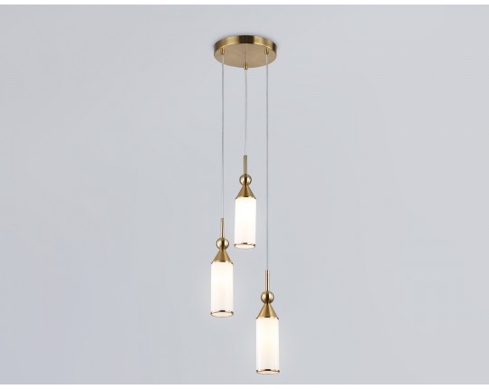  Подвесной светильник LH55272/3 BS/FR латунь/белый матовый E14 max 40W D230*1200