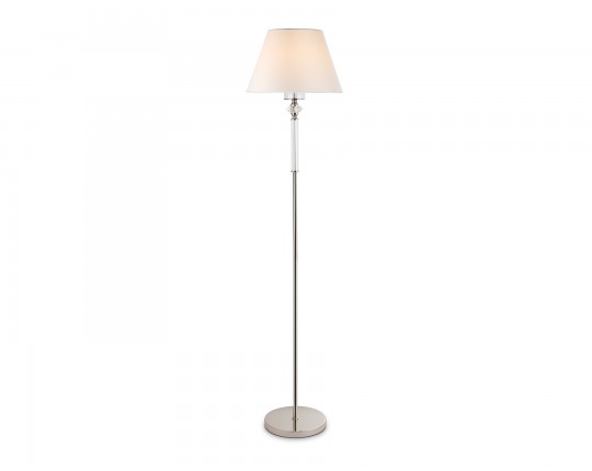  Напольный светильник с абажуром и хрусталем LH71008 BN/WH никель/белый E27 max 60W D360*1550