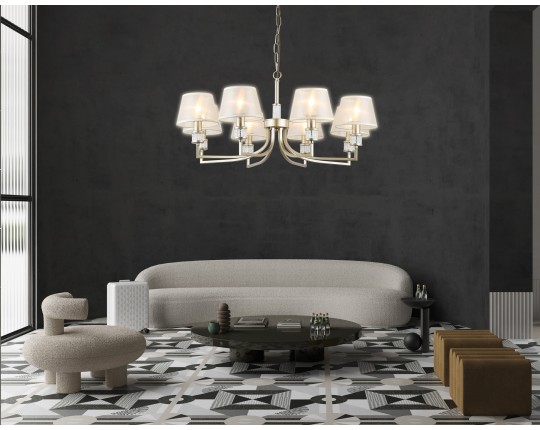  Подвесная люстра с абажурами LH71217/8 CGD золото E14/8 max 40W D790*750