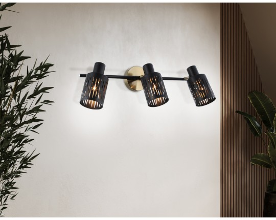  Настенно-потолочный спот в стиле лофт TR8669/3 BK/SB чёрный/бронза E14/3 max 60W 560*100*190