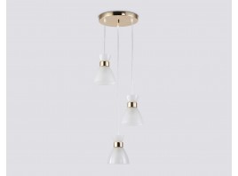  Светильник подвесной со стеклянными плафонами TR3402/3 FGD золото E27/3 max 60W D345*1000