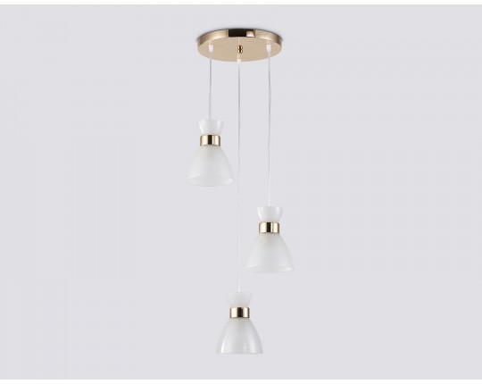  Светильник подвесной со стеклянными плафонами TR3402/3 FGD золото E27/3 max 60W D345*1000